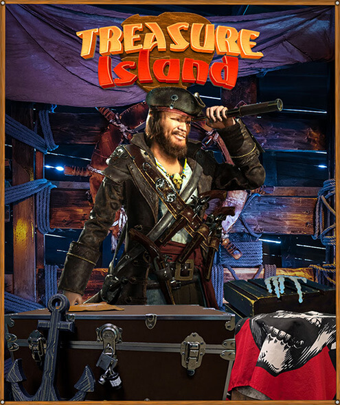 all in adventures escape game treasure island poster
