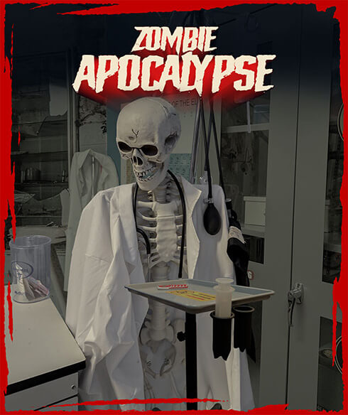 all in adventures escape game zombie apocalypse poster